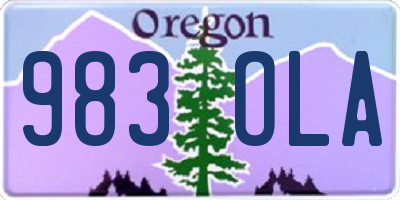 OR license plate 983OLA