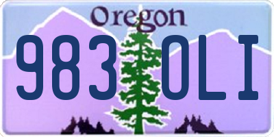 OR license plate 983OLI