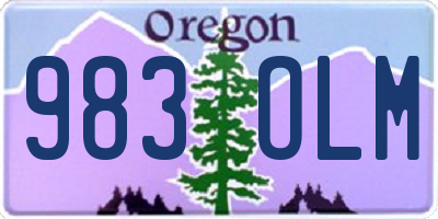 OR license plate 983OLM