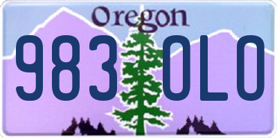 OR license plate 983OLO