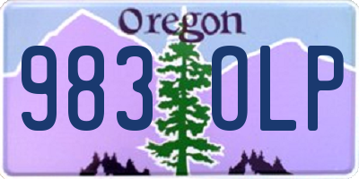 OR license plate 983OLP