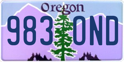 OR license plate 983OND