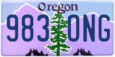 OR license plate 983ONG