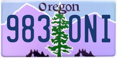 OR license plate 983ONI