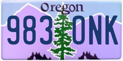 OR license plate 983ONK