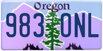 OR license plate 983ONL