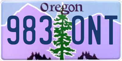 OR license plate 983ONT