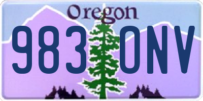 OR license plate 983ONV
