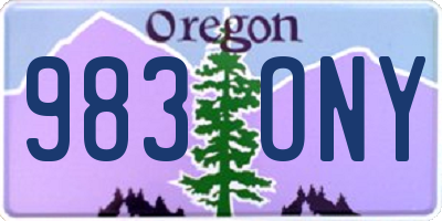 OR license plate 983ONY
