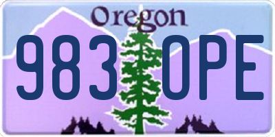 OR license plate 983OPE