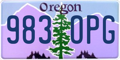OR license plate 983OPG
