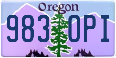 OR license plate 983OPI
