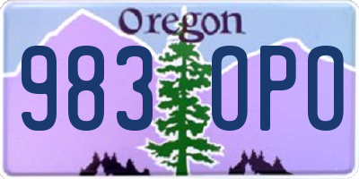 OR license plate 983OPO