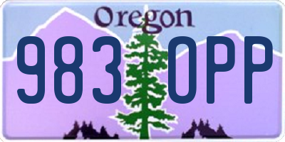 OR license plate 983OPP