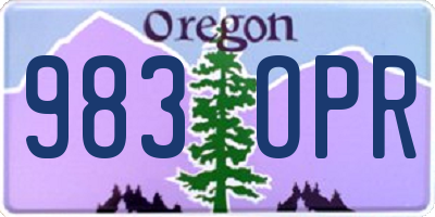 OR license plate 983OPR