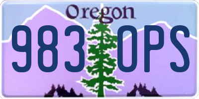 OR license plate 983OPS