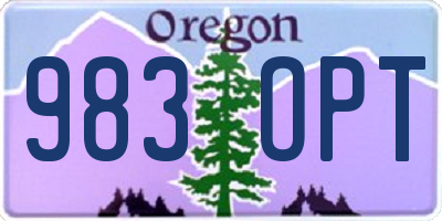 OR license plate 983OPT