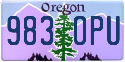OR license plate 983OPU