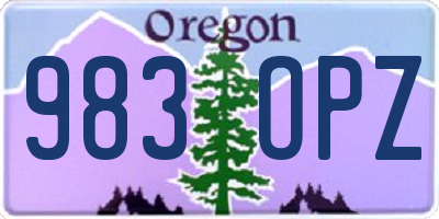 OR license plate 983OPZ