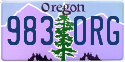 OR license plate 983ORG