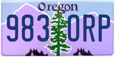 OR license plate 983ORP