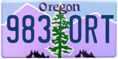 OR license plate 983ORT