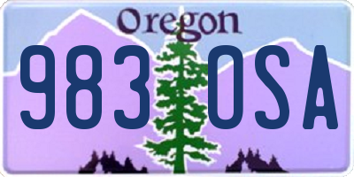 OR license plate 983OSA