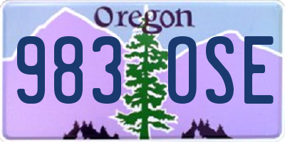 OR license plate 983OSE