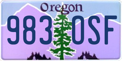 OR license plate 983OSF