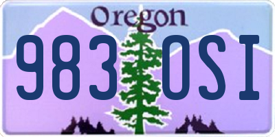 OR license plate 983OSI
