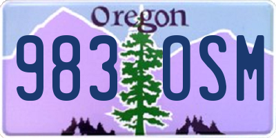 OR license plate 983OSM