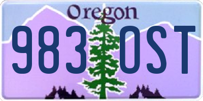 OR license plate 983OST
