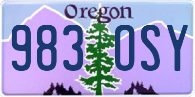 OR license plate 983OSY