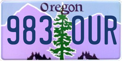OR license plate 983OUR