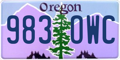 OR license plate 983OWC