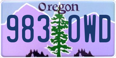 OR license plate 983OWD