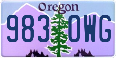 OR license plate 983OWG