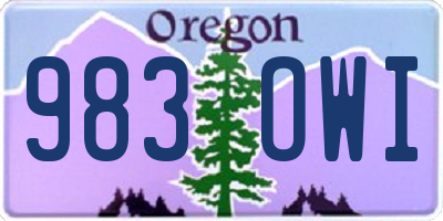 OR license plate 983OWI