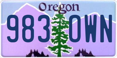 OR license plate 983OWN