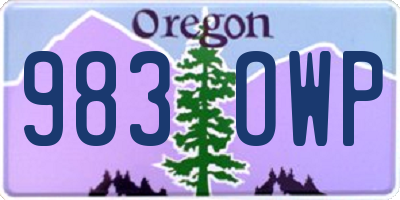 OR license plate 983OWP