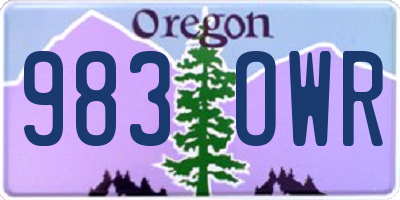 OR license plate 983OWR