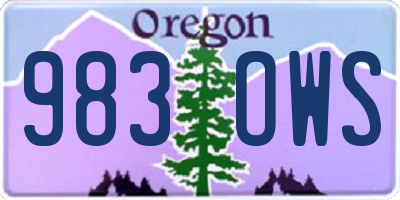 OR license plate 983OWS