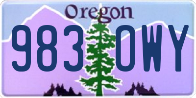 OR license plate 983OWY