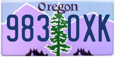 OR license plate 983OXK