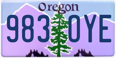 OR license plate 983OYE