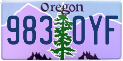 OR license plate 983OYF