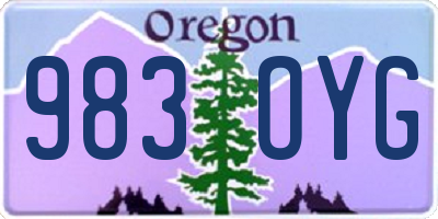 OR license plate 983OYG
