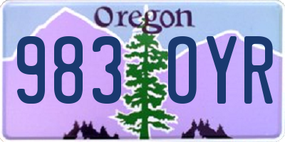 OR license plate 983OYR