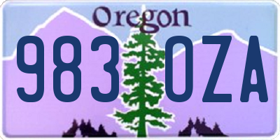 OR license plate 983OZA