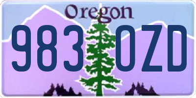 OR license plate 983OZD